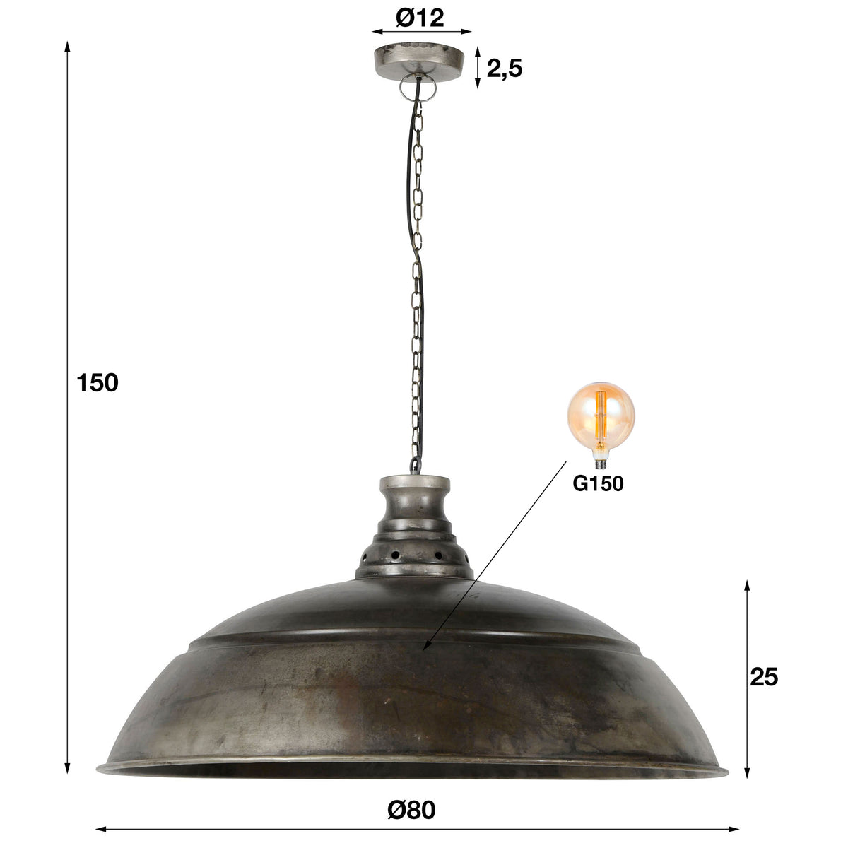 Pendelleuchte Industry 1-Fassung Ø80cm
