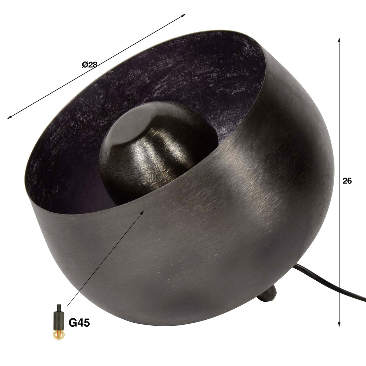 Tischleuchte Basket 1-flammig Ø28cm