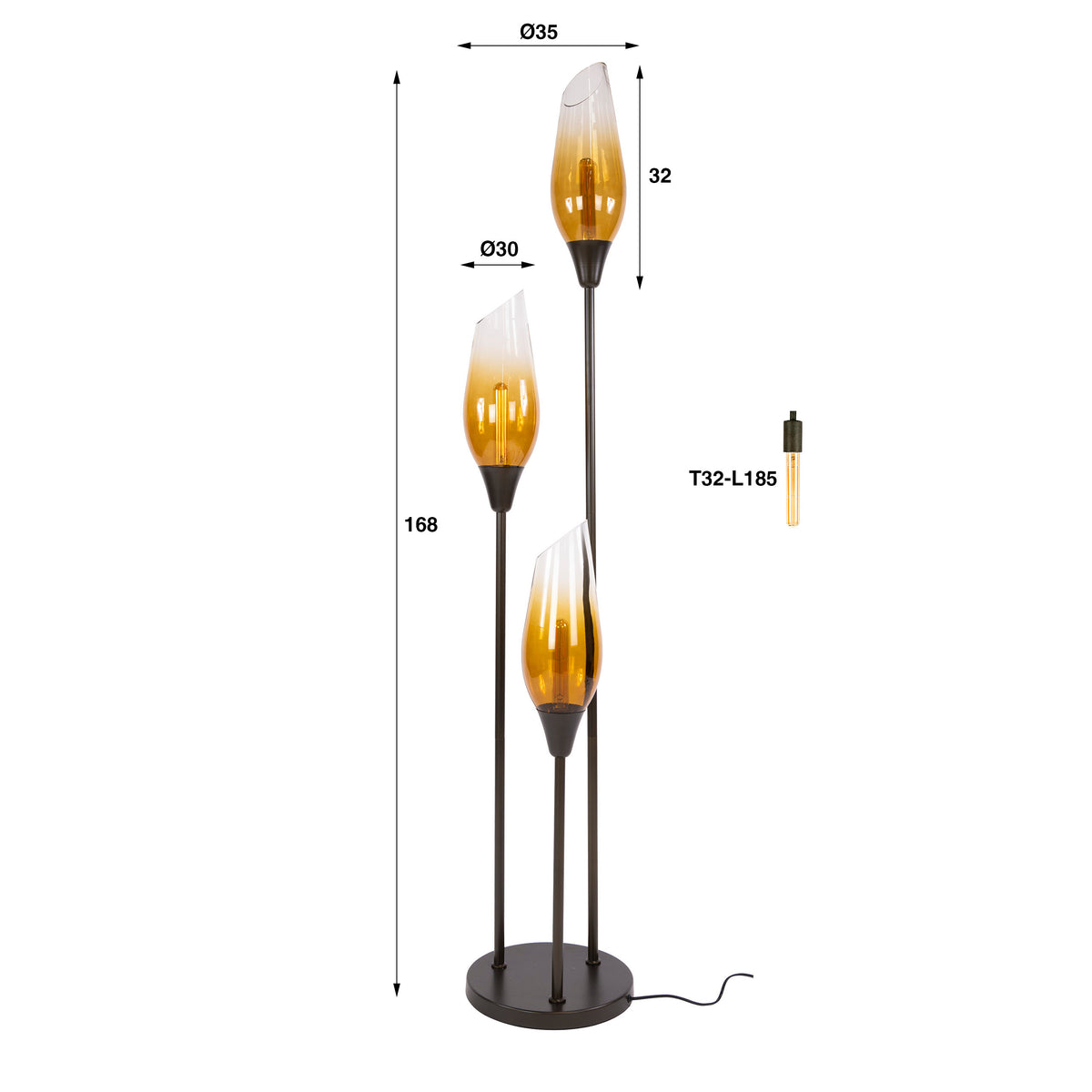 Stehleuchte Cocoon 3-flammig