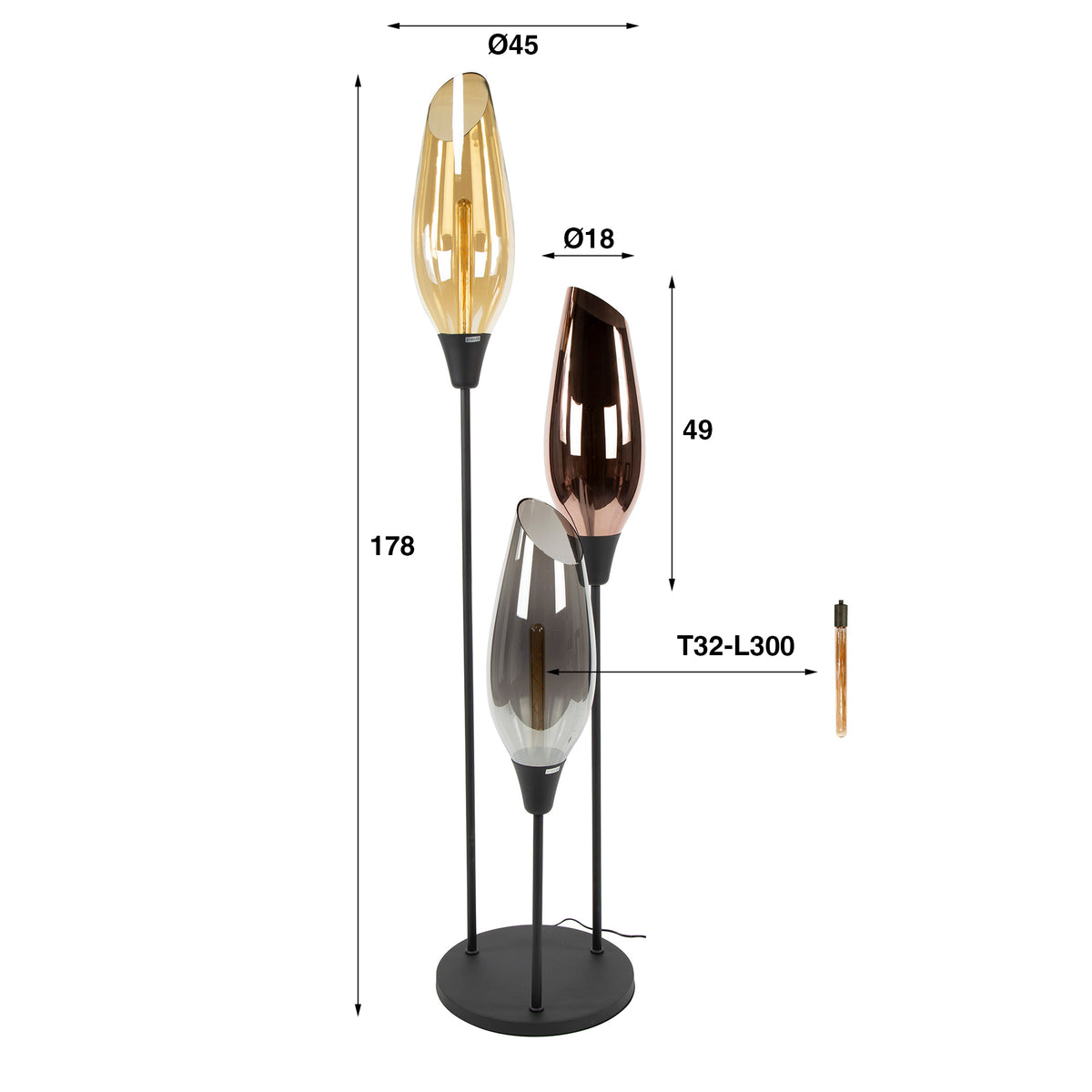 Stehleuchte Cocoon XL 3-flammig