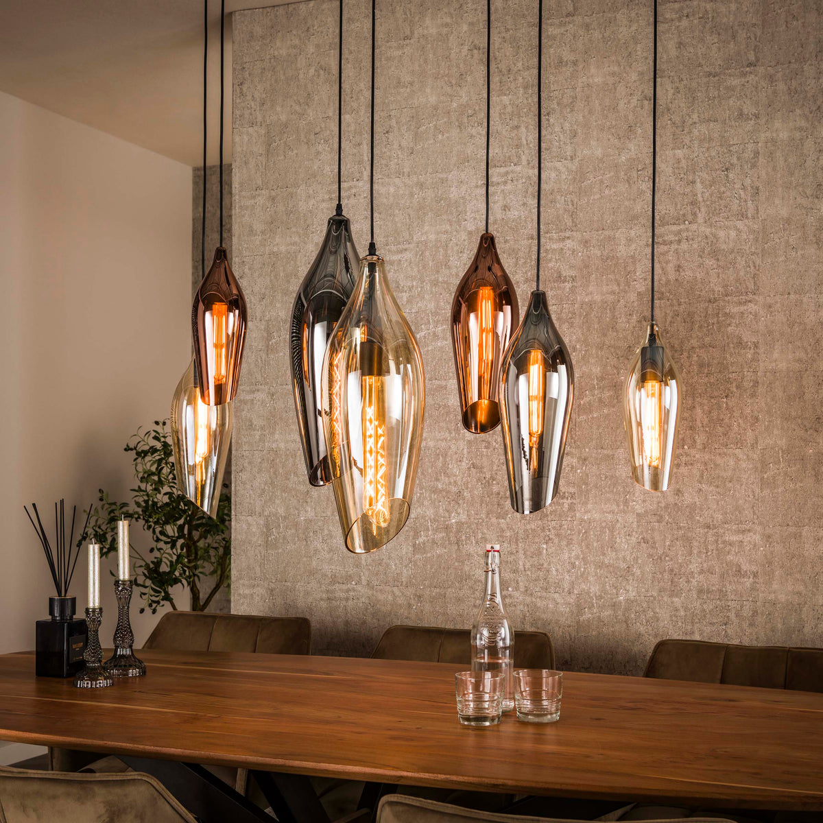 Pendelleuchte Cocoon 4+3-flammig