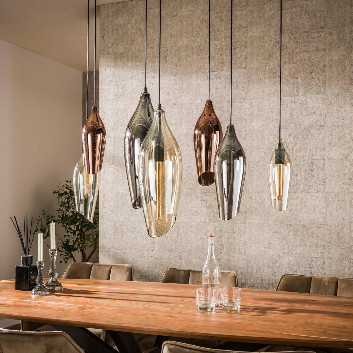 Pendelleuchte Cocoon 4+3-flammig