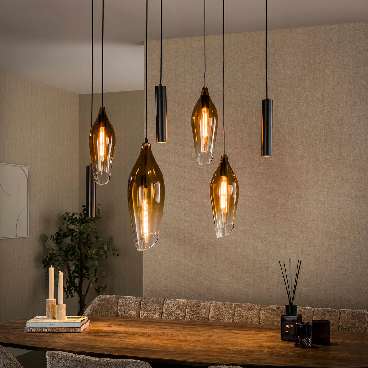 Pendelleuchte Cocoon 4+3-flammig