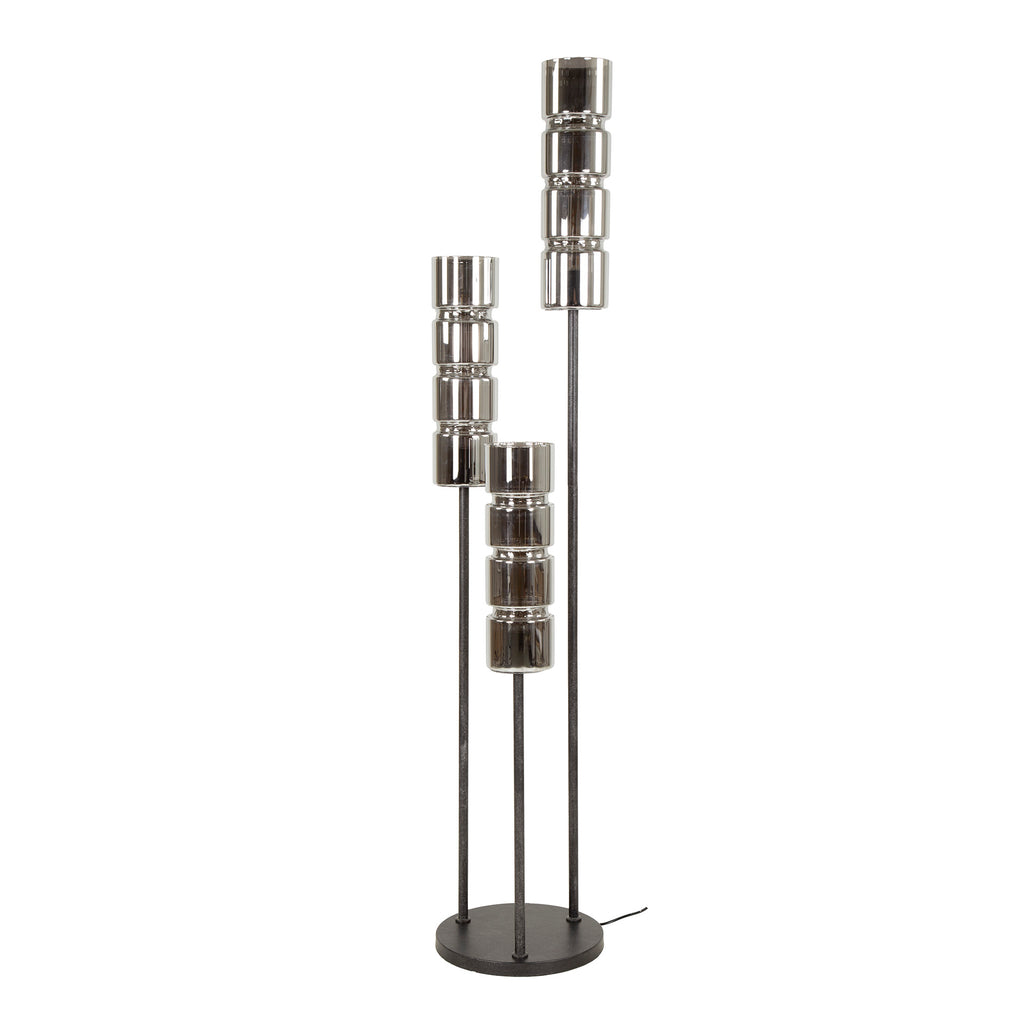 Stehleuchte Cylinder Glas gestuft 3-flammig