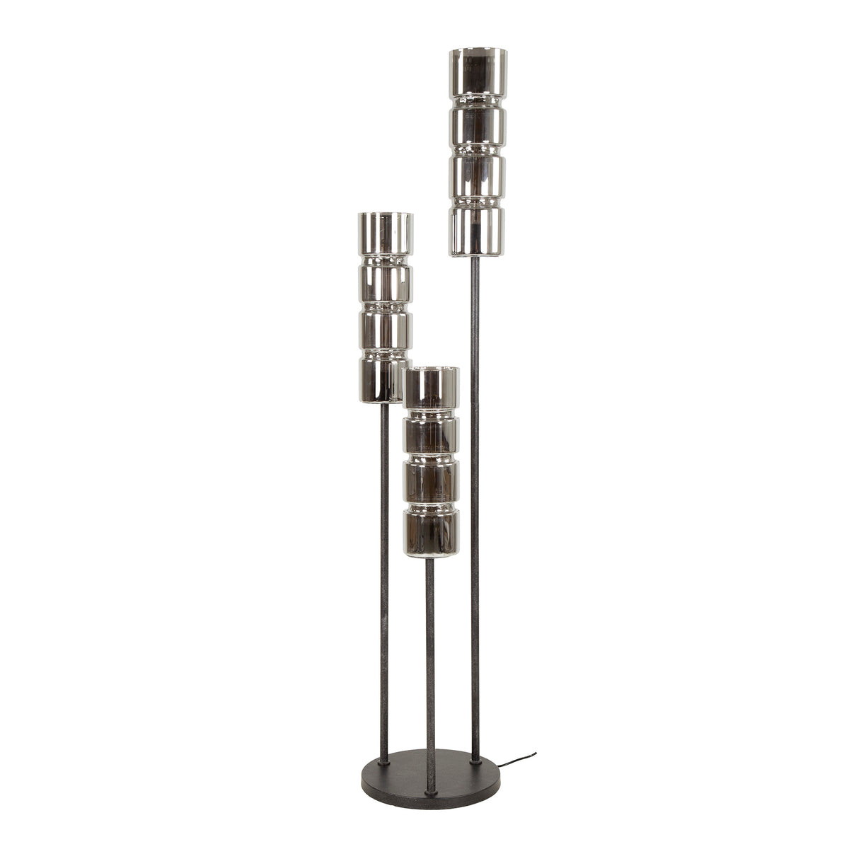 Stehleuchte Cylinder Glas gestuft 3-flammig