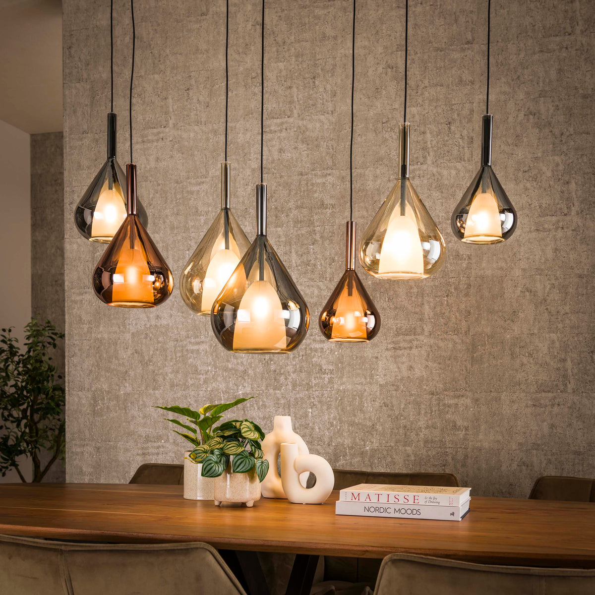Pendant lamp Wings 4+3 sockets