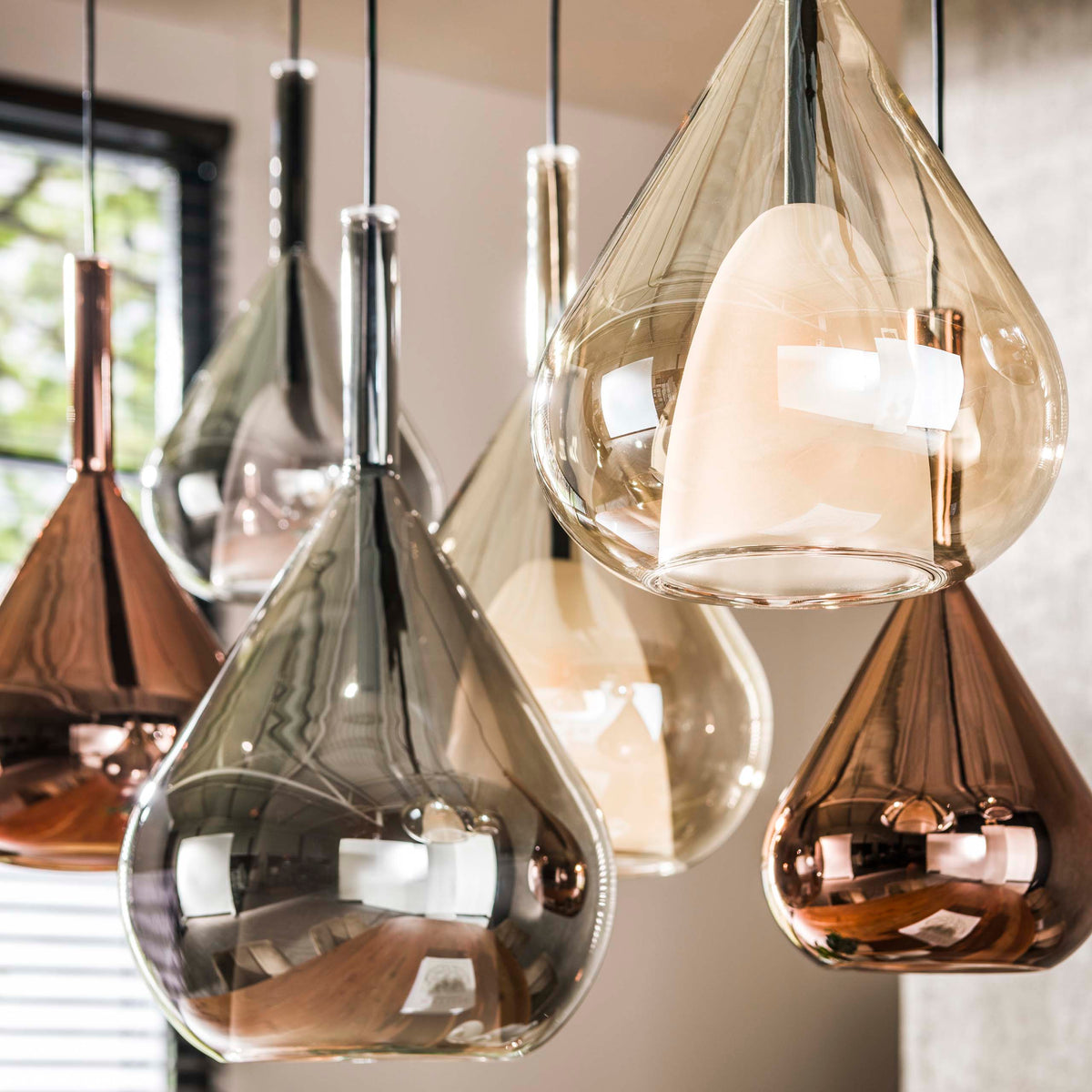 Pendant lamp Wings 4+3 sockets