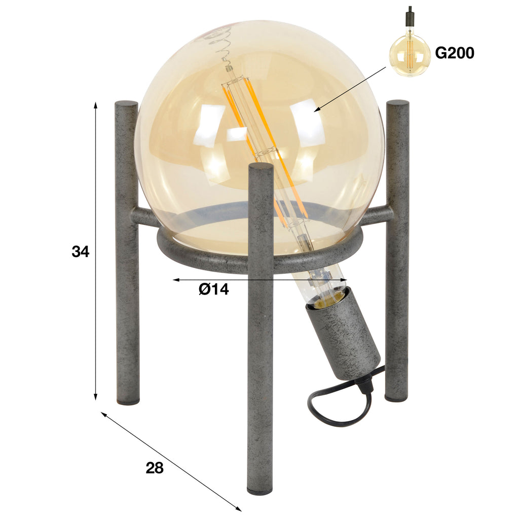 Tischleuchte Saturn Ø20cm Lichtquelle 1-Fassung