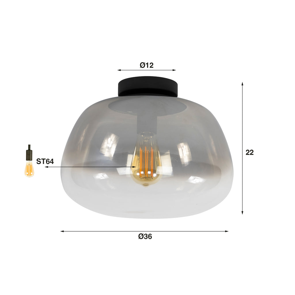 Pulse Shaded Ceiling Light 1-Socket