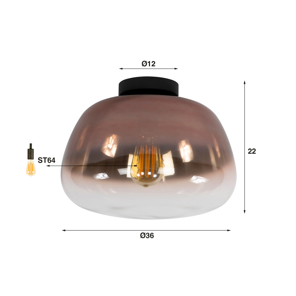 Pulse Shaded Ceiling Light 1-Socket
