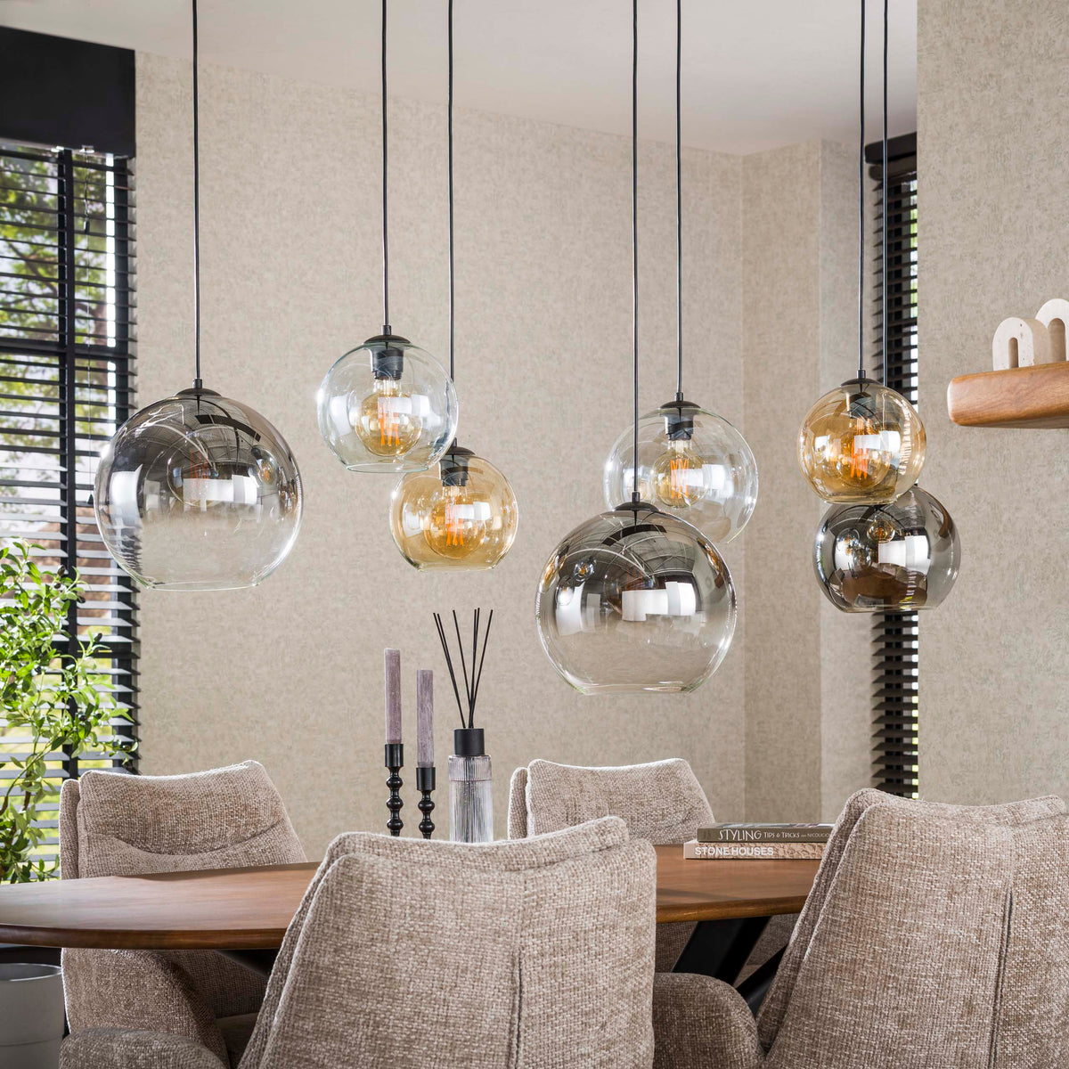 Pendelleuchte Multi Globe 4+3-Fassungen