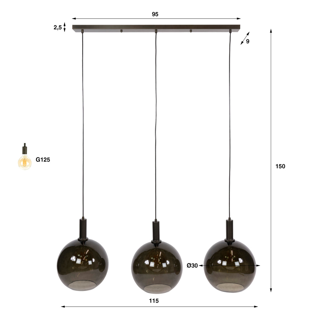 Pendelleuchte Sfera Tricolore 3-Fassungen
