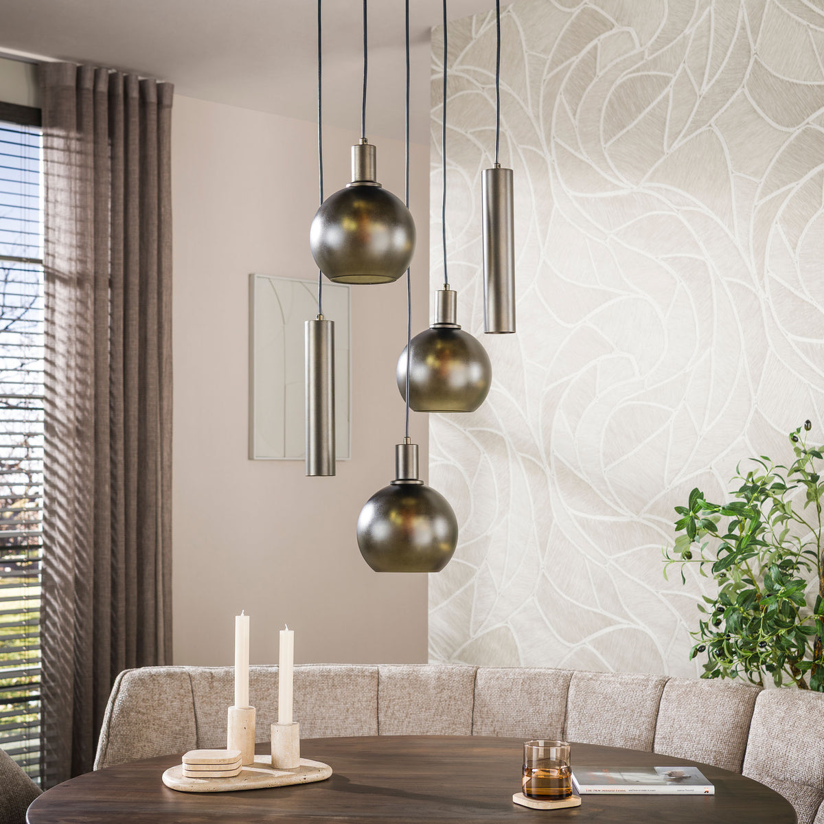 Pendelleuchte Sfera Tricolore gestuft 5-flammig