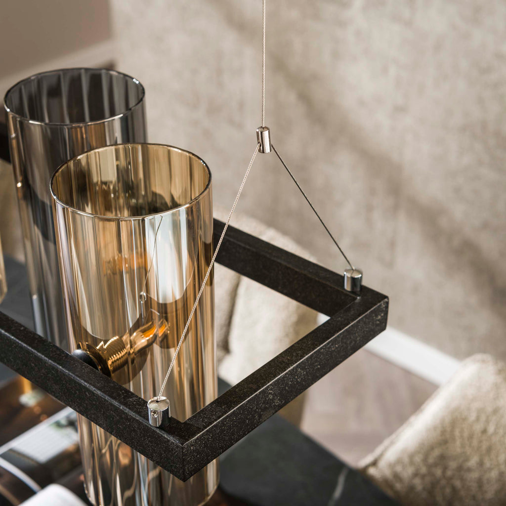 Pendelleuchte Cylinder Glas 10-flammig