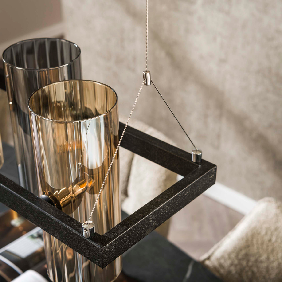 Pendelleuchte Cylinder Glas 10-flammig