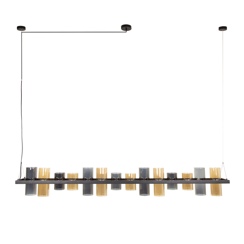 Pendant Lamp Cylinder Glass 14 Sockets