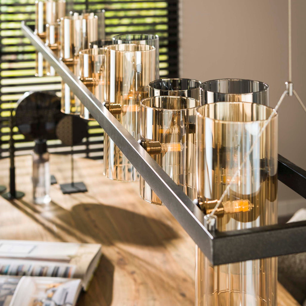 Pendant Lamp Cylinder Glass 14 Sockets