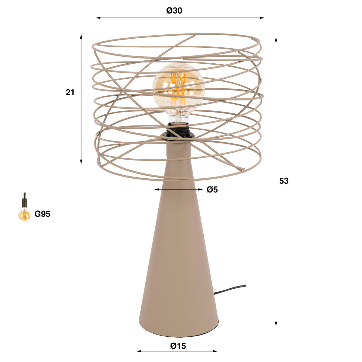 Tischleuchte Curl 1-flammig