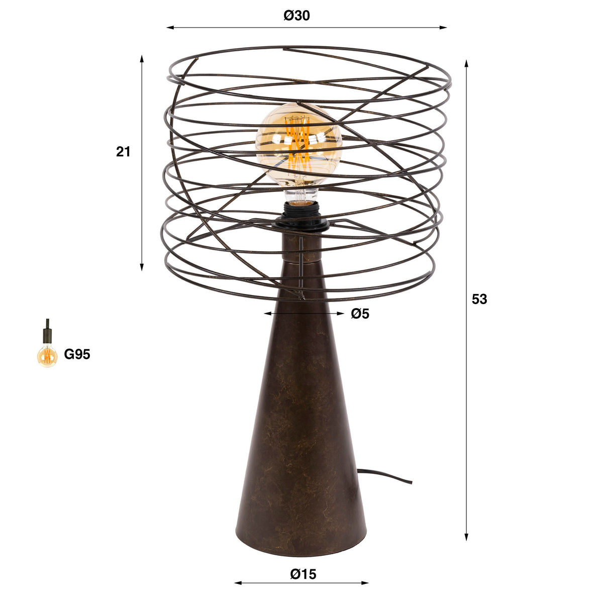 Tischleuchte Curl 1-flammig