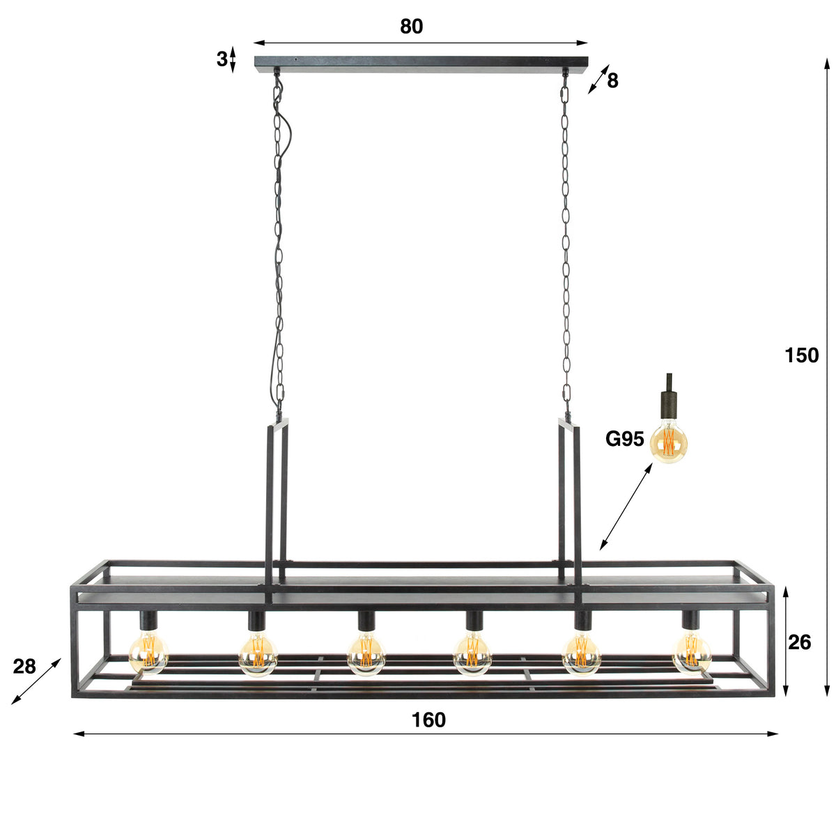 Pendant lamp Decorate 6-socket