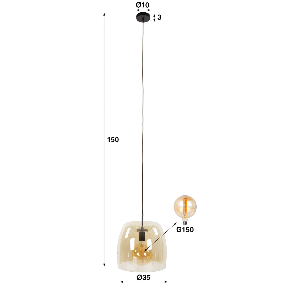 Pendelleuchte Drift Glass 1-flammig