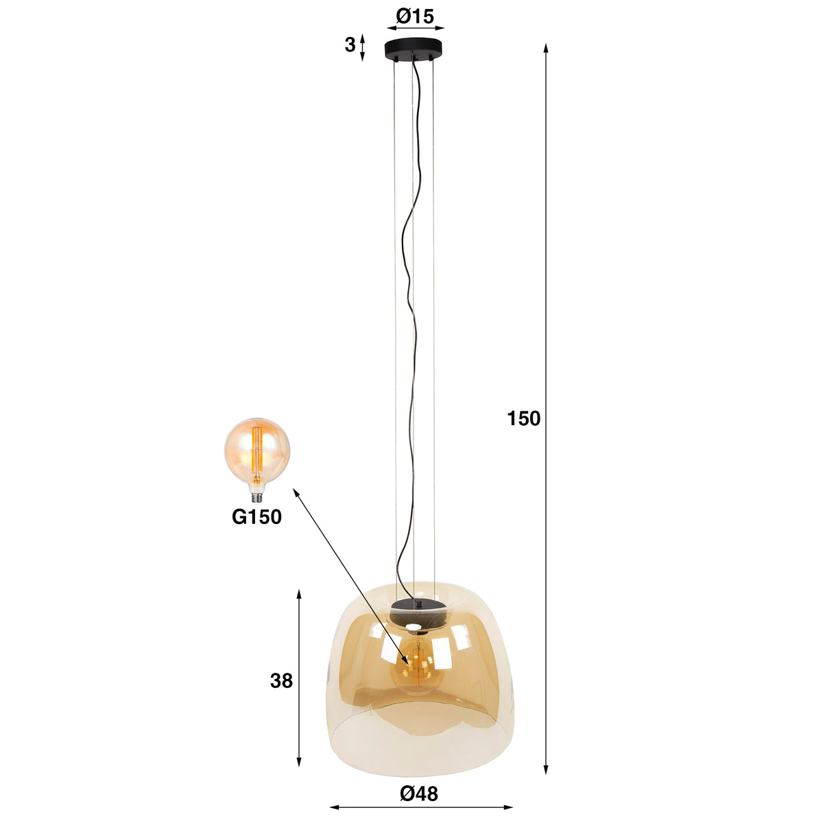 Pendelleuchte Drift Glass XL 1-Fassung
