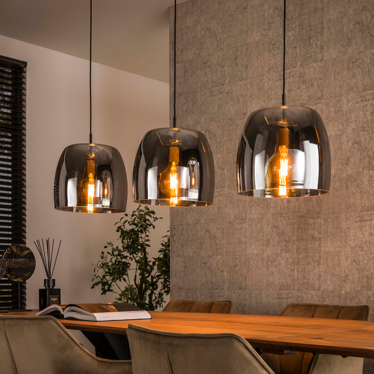Pendelleuchte Drift Glass, 3-flammig