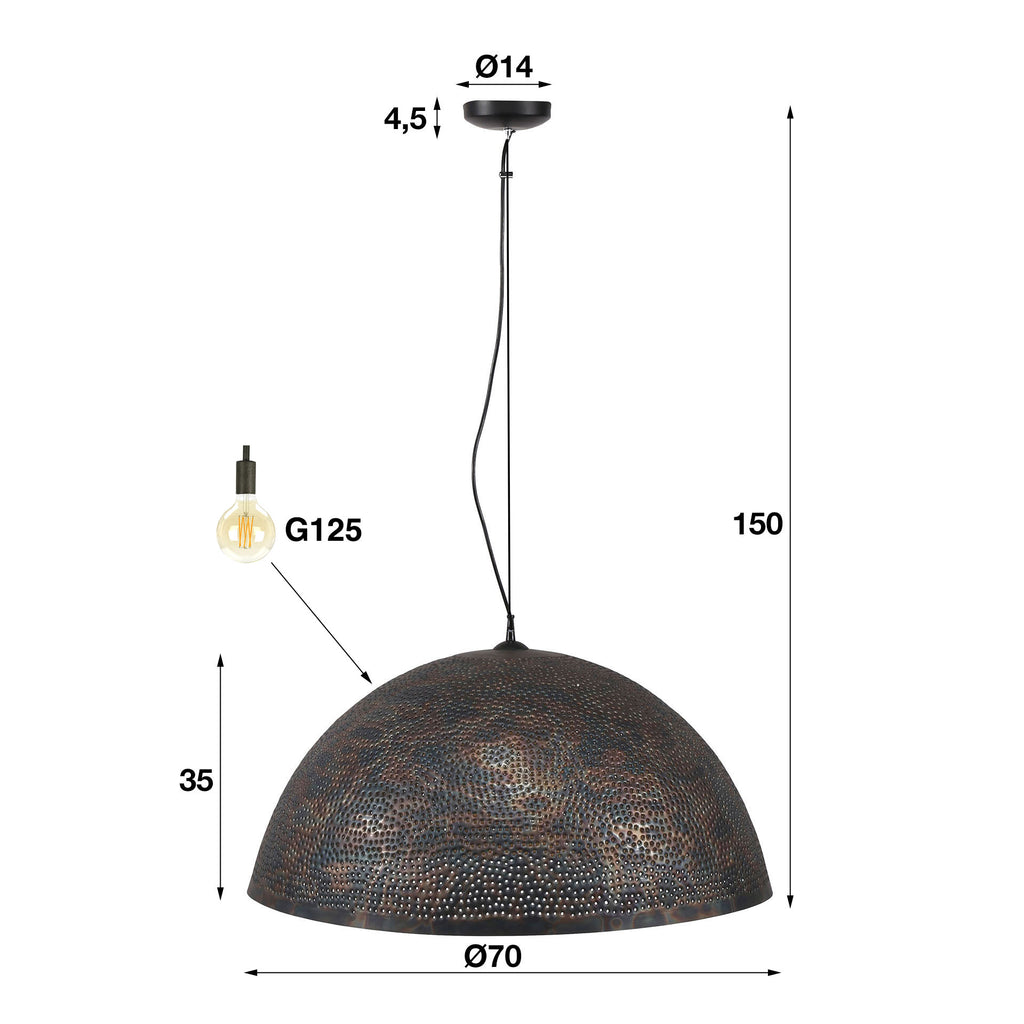 HPendelleuchte Punch 1-Fassung Ø70cm