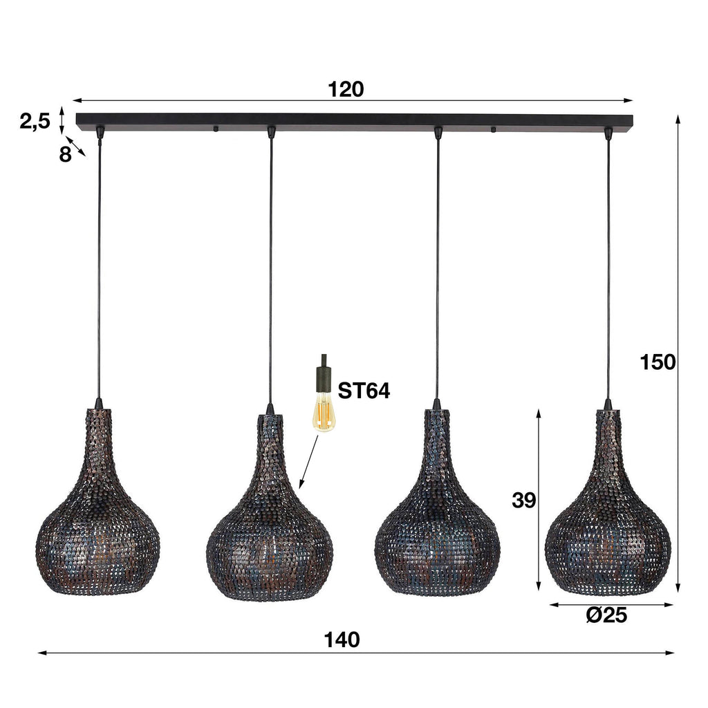 Pendelleuchte Armor Cone 4-Fassungen