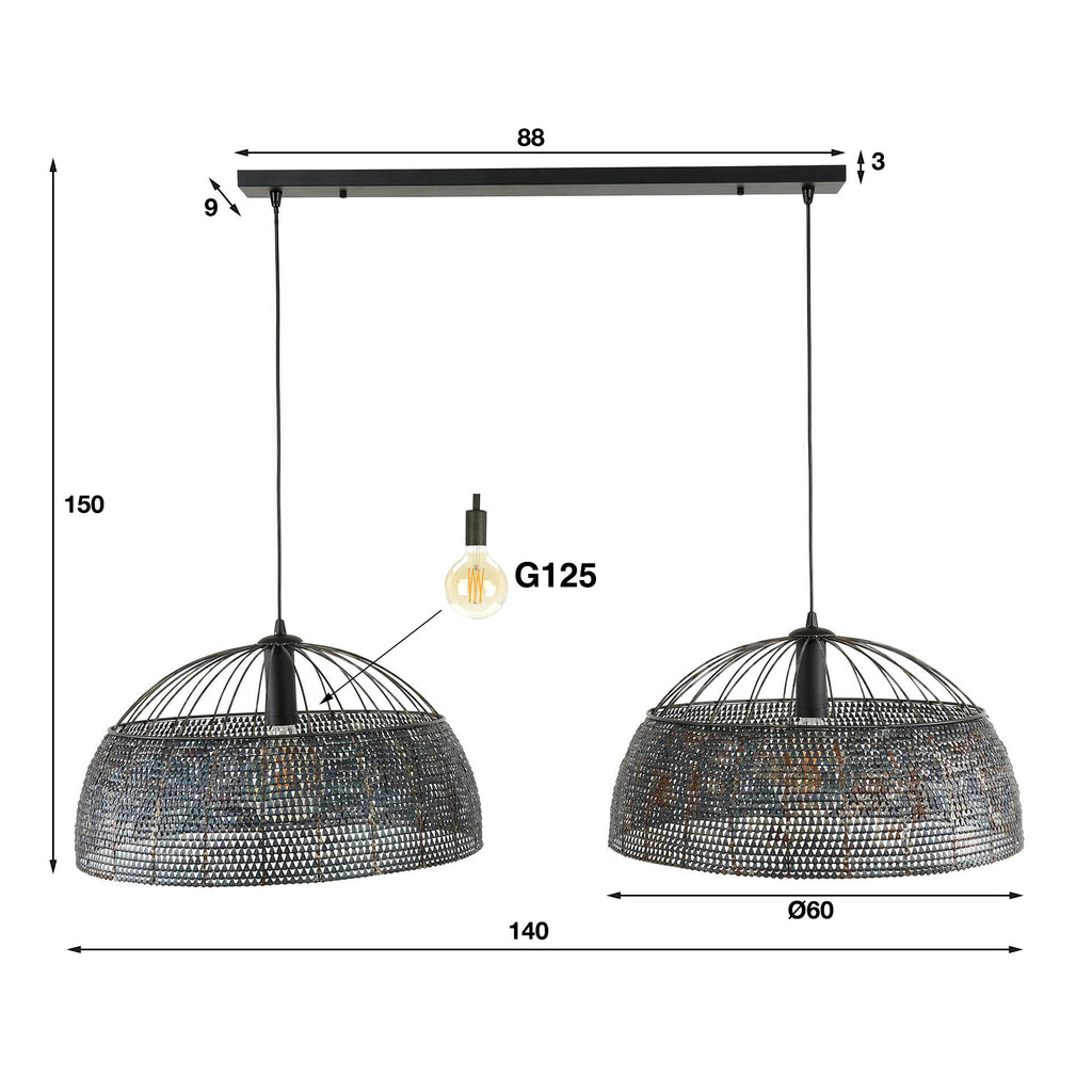 Pendelleuchte Armor Open 2-flammig Ø60cm