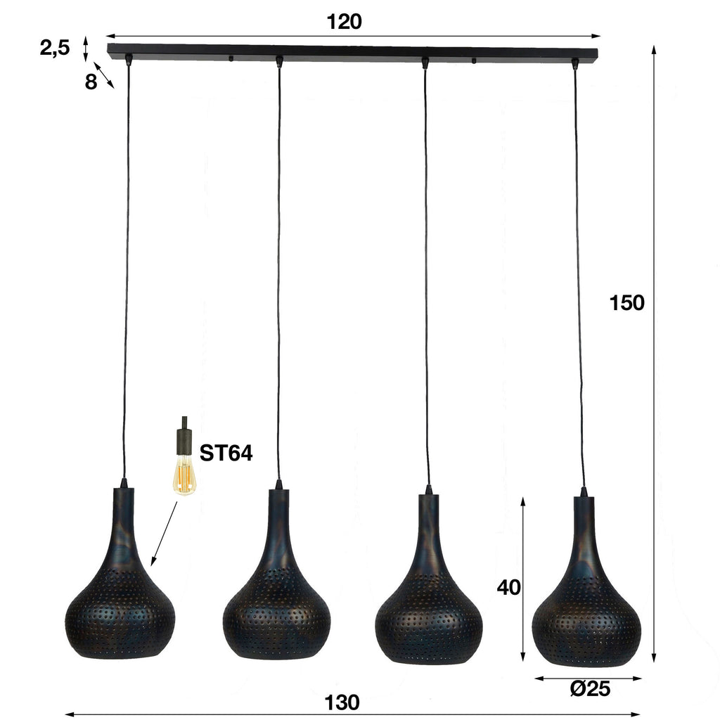 Pendelleuchte Punch Cone 4-Fassungen