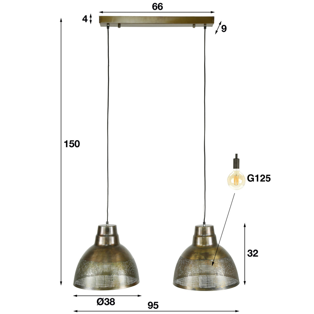 Pendant lamp Screen 2 sockets