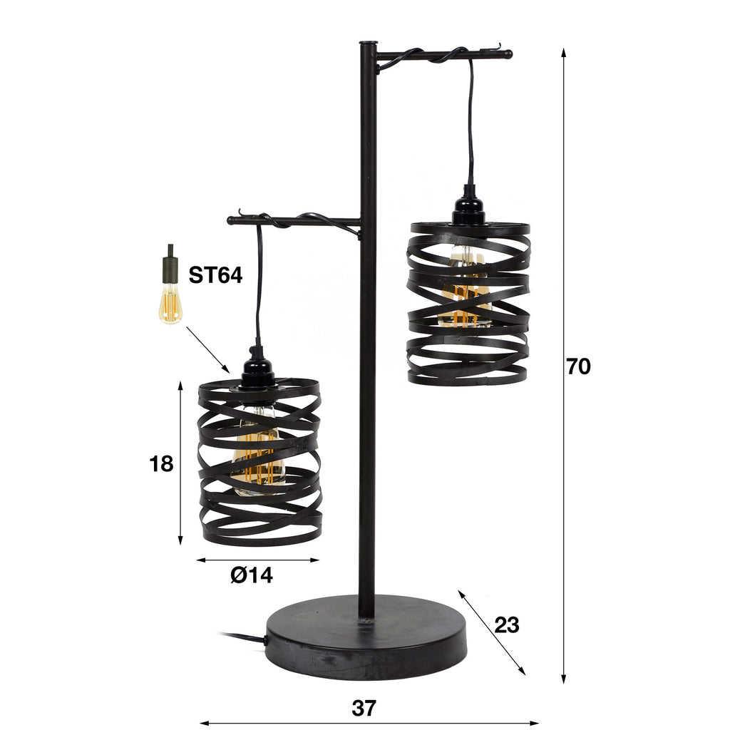 Tischleuchte Spindle 2-flammig