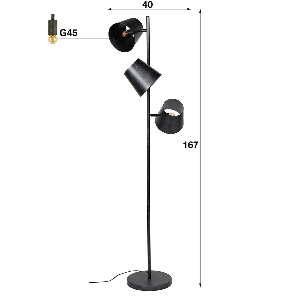 Stehleuchte Kinetic 3-Fassungen
