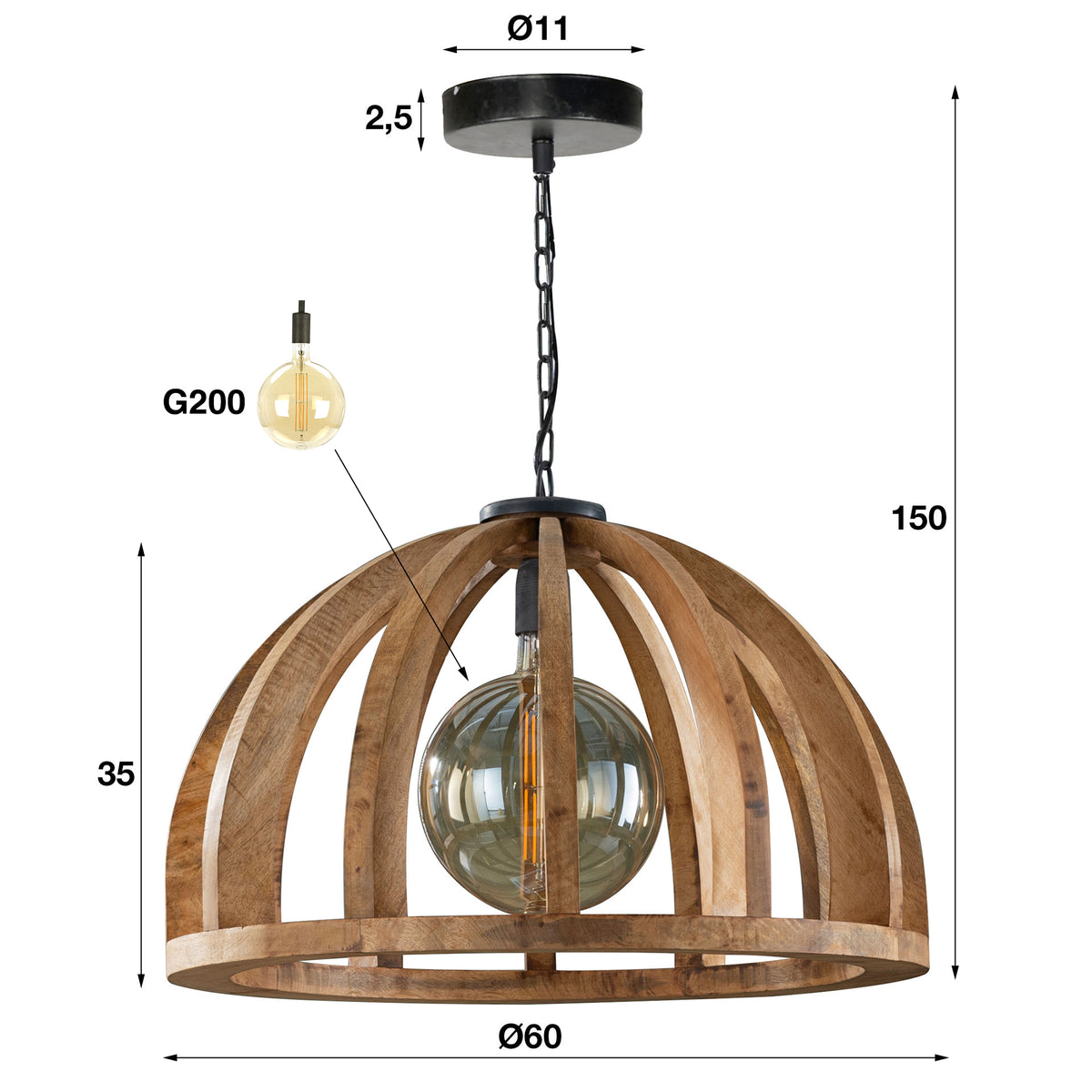 Pendelleuchte Orba 1-Fassung Ø60cm