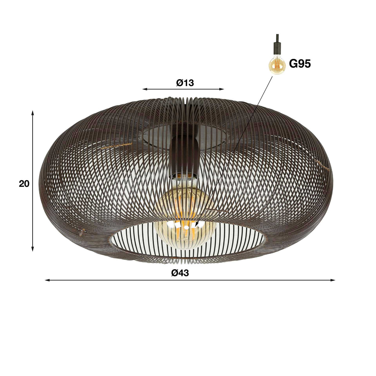Ceiling lamp Copper Twist 1-socket