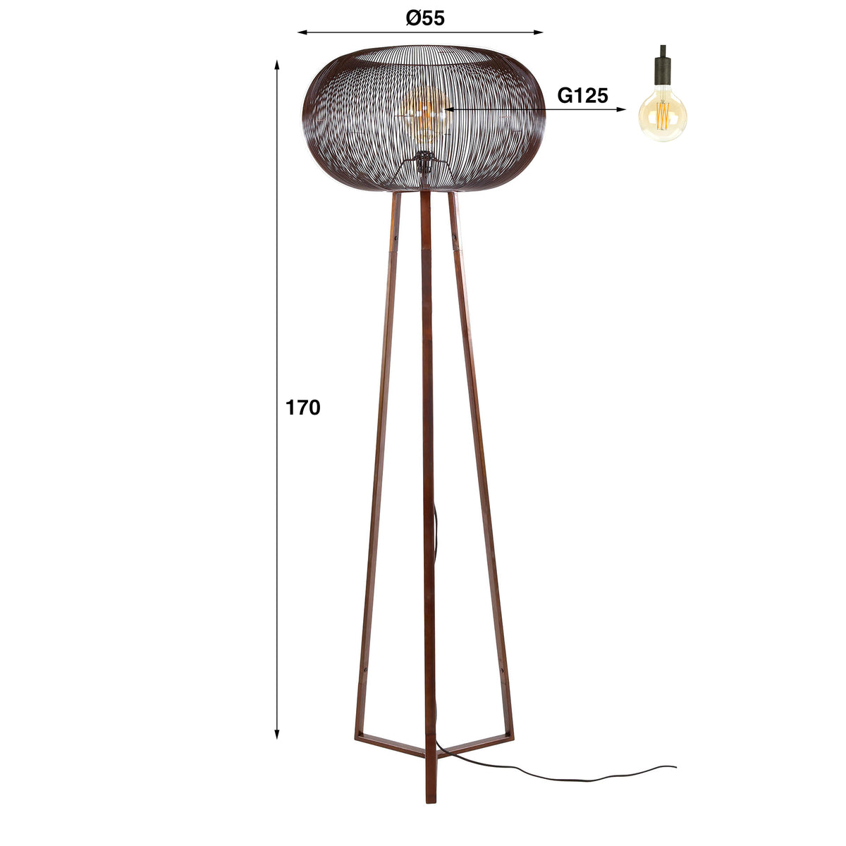 Stehleuchte Copper Twist 1-flammig