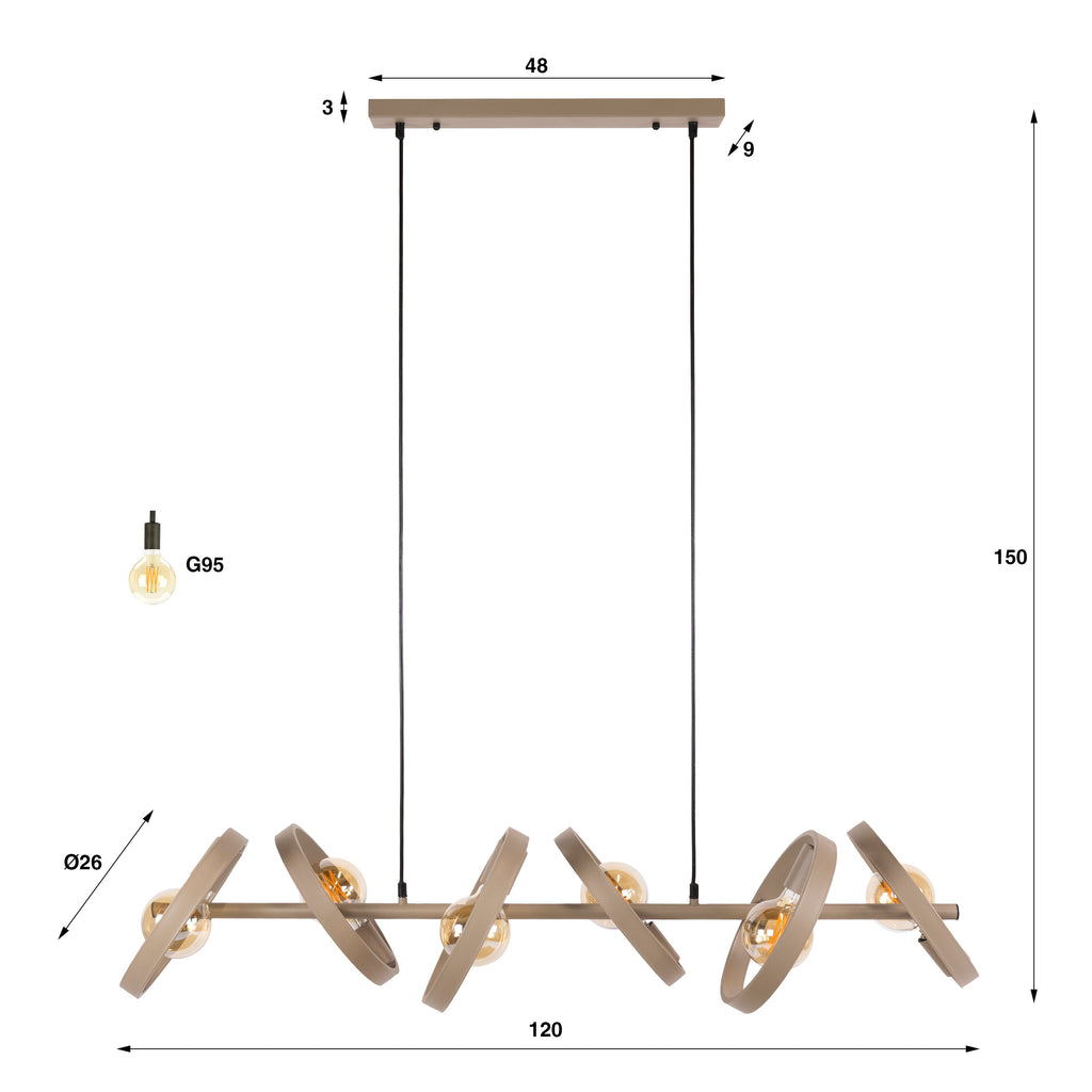 Pendelleuchte Hover 6-Fassungen