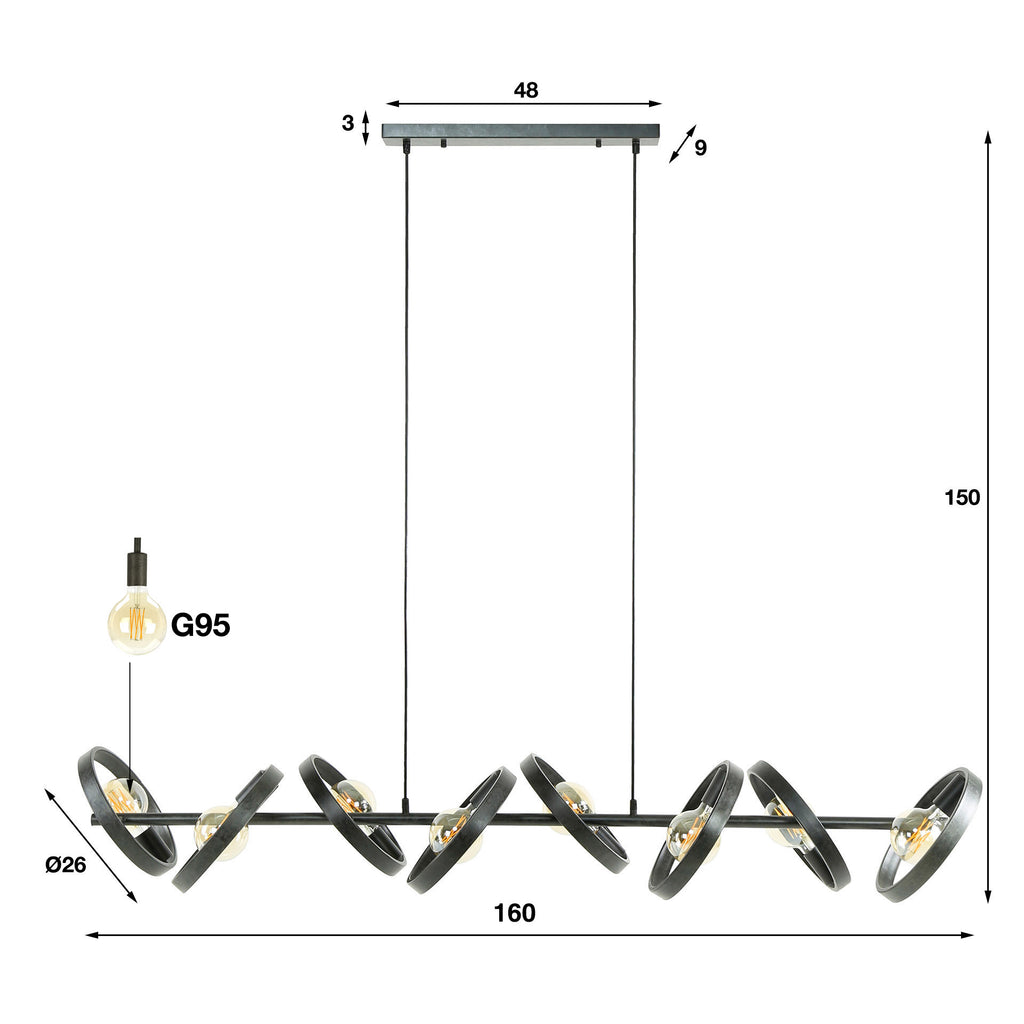 Pendelleuchte Hover 8-Fassungen